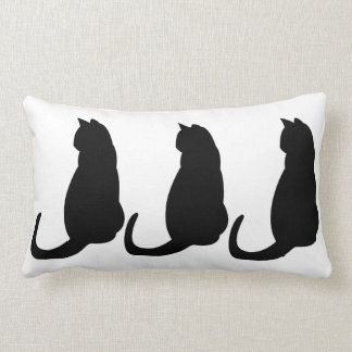 Coussin Rectangle Trois chats noirs