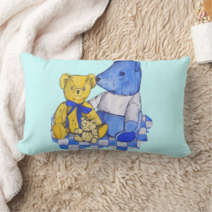 Coussin Rectangle trois mignons vieux nounours
