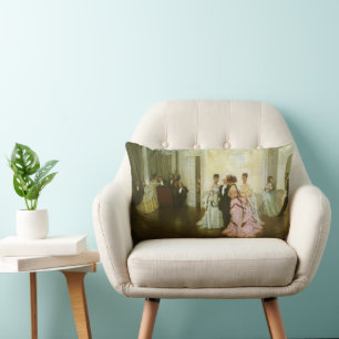 Coussin Rectangle Trop tôt par James Tissot, art victorien Vintage