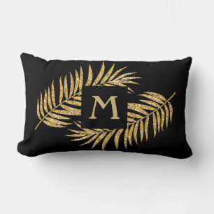 Coussin Rectangle Tropical Gold Parties scintillant Palm Tree Fronds