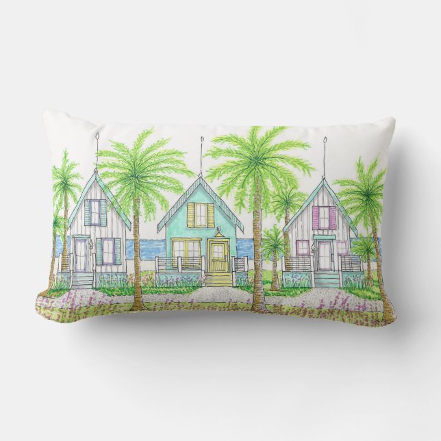Coussin Rectangle Tropical Shack Beach Life Lumbar Pillow (Recto)