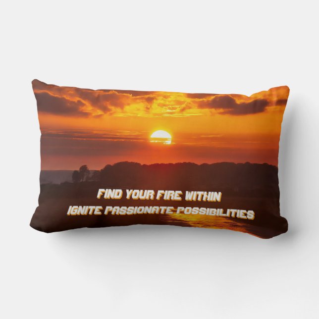 Coussin Rectangle "Trouvez Votre Feu Intérieur"  (Verso)