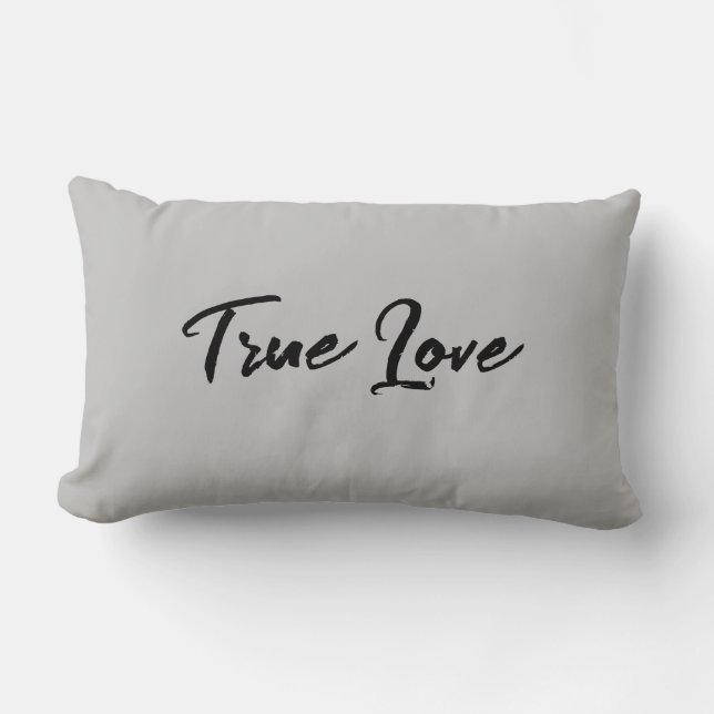 Coussin Rectangle True Love Grey Lumbar Pillow (Recto)