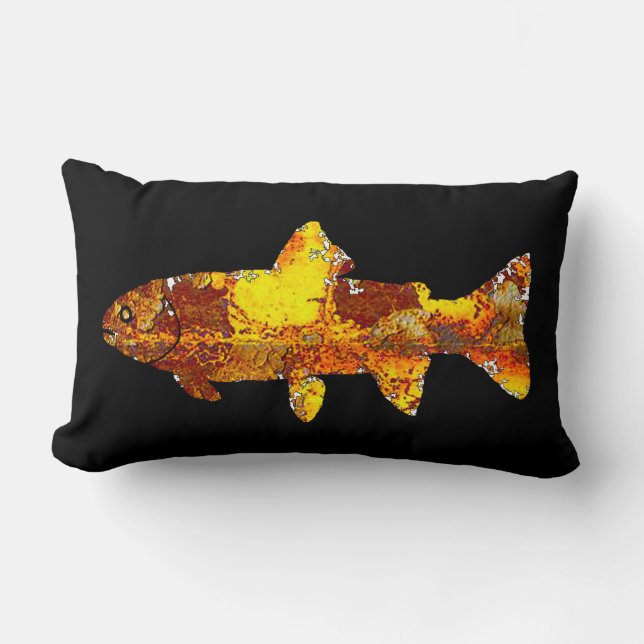 Coussin Rectangle Truite de Moss Rock (Recto)