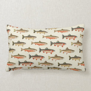 Coussin Rectangle Truite Galore Cream