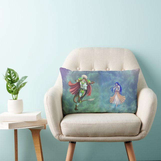Coussin Rectangle TSDS : De la vie et de l'amour Logo Bleu et Vert (Chaise)