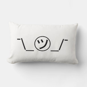 Coussin Rectangle Tsu Kana Shrug Emoticon -\_ ㋡_/+Japonais Kaomoji
