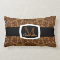 Tudor Rose Damask (Brown) (Monogramme)