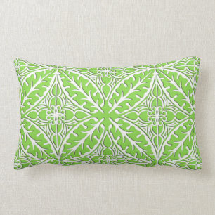 Coussin Rectangle Tuiles marocaines - vert et blanc de chaux