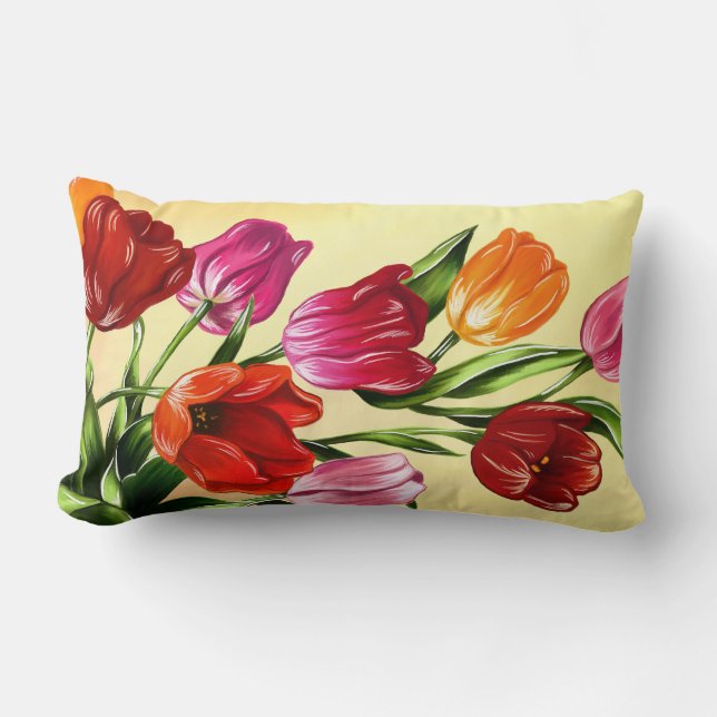 Coussin Rectangle Tulipes (Recto)