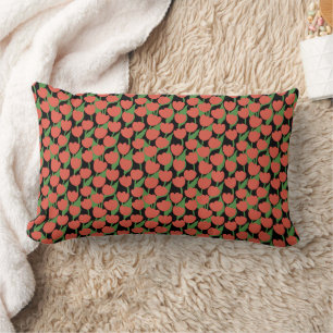 Coussin Rectangle Tulipes rouges rétro, élégant
