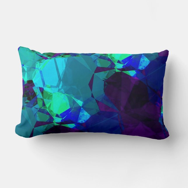 Coussin Rectangle Turquoise bleu & violet moderne Motif Abstrait (Recto)