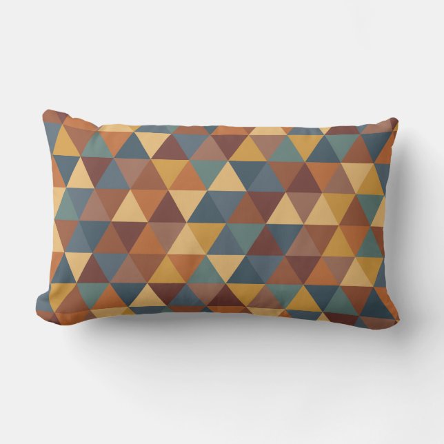 COUSSIN RECTANGLE TURQUOISE BLUE VERT BROWN OR ROUGE MOTIF GÉOMÉTRIQ (Recto)