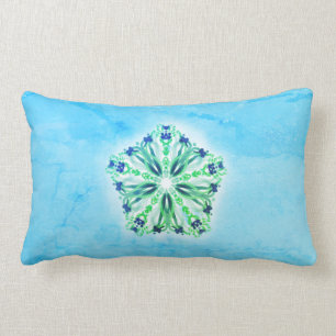 Coussin Rectangle Turquoise de *~* verte et mandala d'étoile