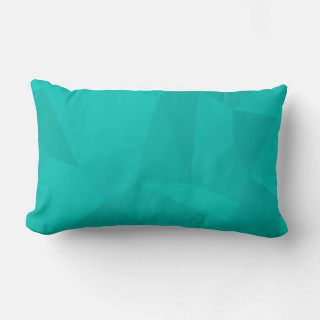 Coussin Rectangle Turquoise, moderne, cool, art géométrique tendance (Recto)