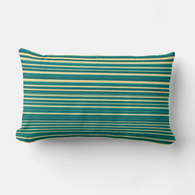 Coussin Rectangle Turquoise Turquoise & Jaune Simple Grille Moderne (Recto)