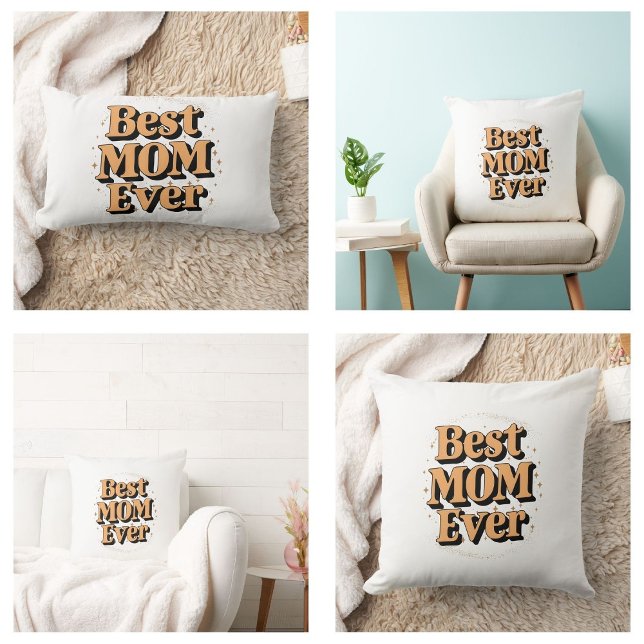 Coussin Rectangle Typographie Assez Unique Meilleure Maman De Tous L (Pretty Unique Typography Best Mom Ever Pillows)