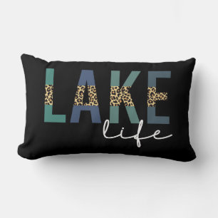 Coussin Rectangle Typographie d'impression de Lake Life Cheetah