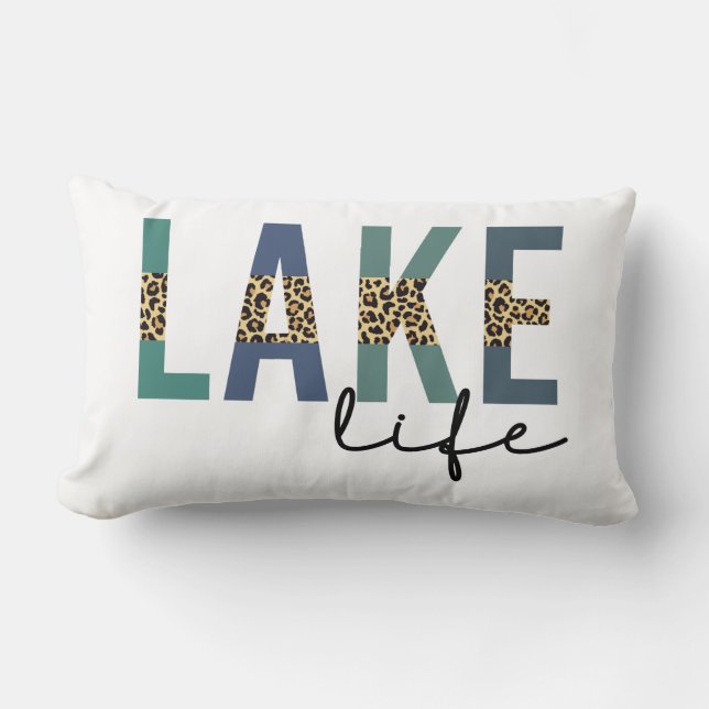Coussin Rectangle Typographie d'impression de Lake Life Cheetah (Recto)