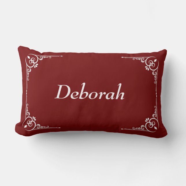 Coussin Rectangle Typographie élégante moderne personnalisée nom (Recto)