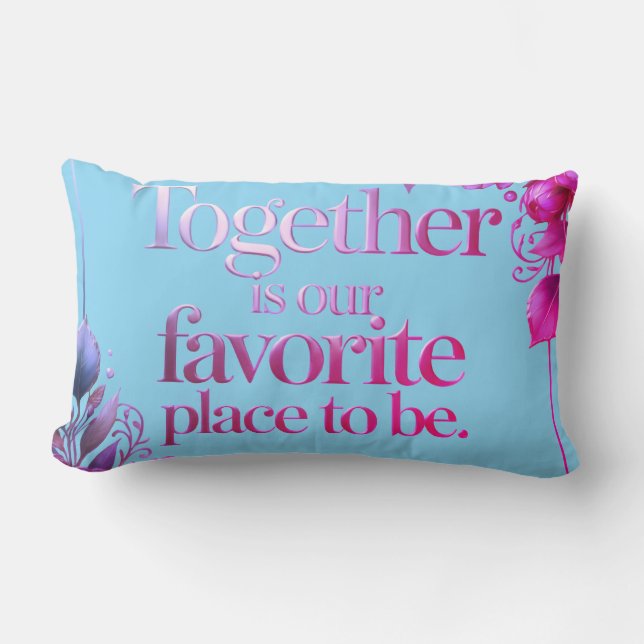 Coussin Rectangle Typographie Florale Or Élégant (Recto)