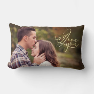 Coussin Rectangle Typographie Moderne Minimaliste Or Je T'Aime Photo