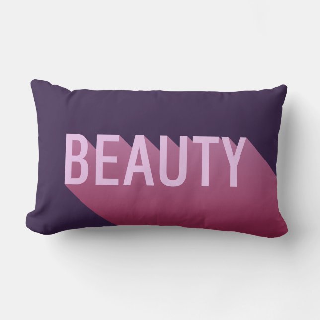 Coussin Rectangle Typographie Moderne violet rose beauté (Recto)