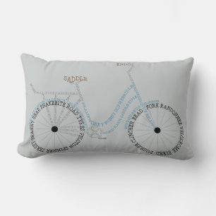 Coussin Rectangle Typographie Vélo Vélo Vélo Cushion vélo
