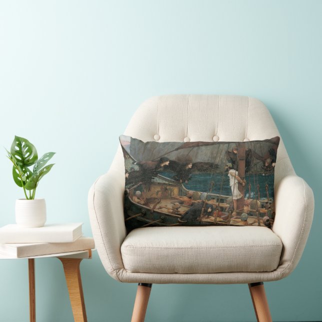 Coussin Rectangle Ulysse et les Sirènes par John William Waterhouse (Chaise)