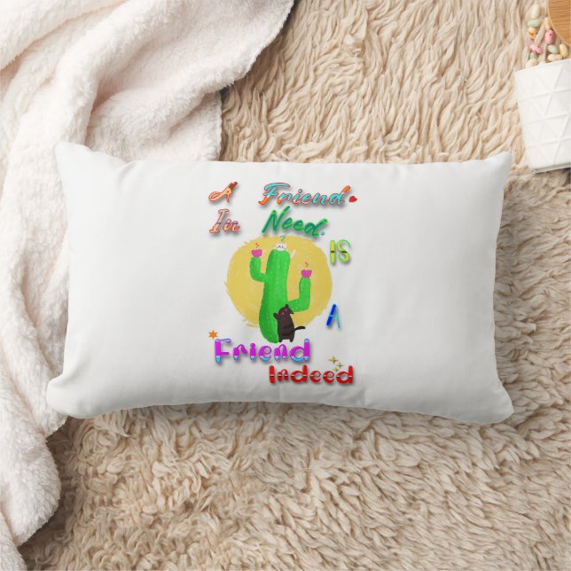 Coussin Rectangle Un ami dans le besoin est un véritable ami (Couverture)