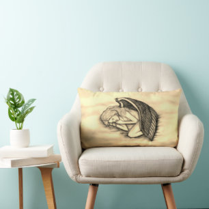 Coussin Rectangle Un Ange endormi sur les nuages des cieux