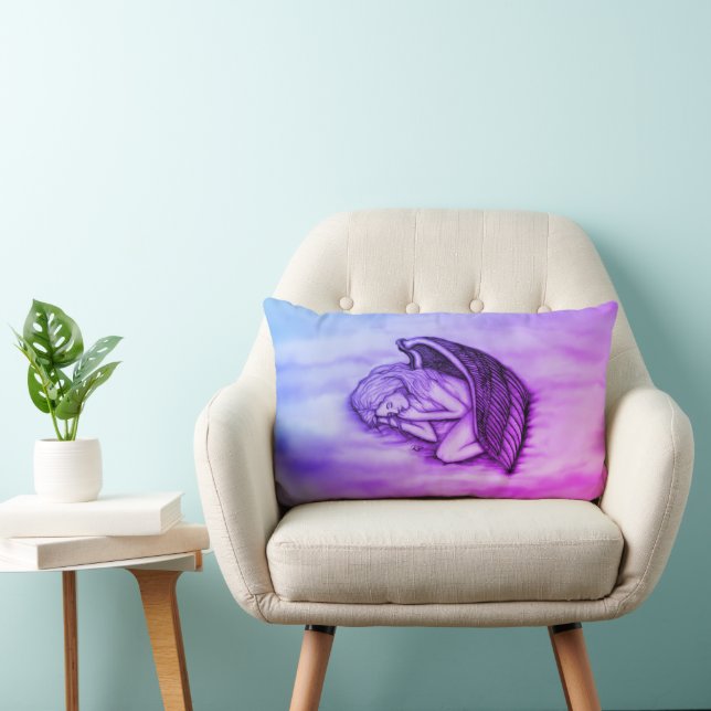 Coussin Rectangle Un ange endormi sur les nuages du ciel (Chaise)