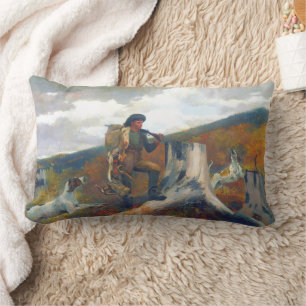 Coussin Rectangle Un chasseur et des chiens Winslow Homer Circa 1891