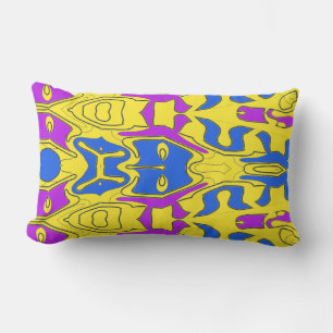 Coussin Rectangle Un élégant tissu multicolore design motif lumba