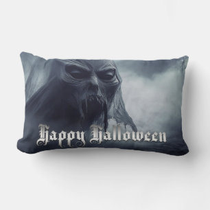 Coussin Rectangle Un fantôme noir dans un paysage désarmé - Hallowee