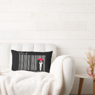 Coussin Rectangle Un homme élégant tenant un code barre parapluie