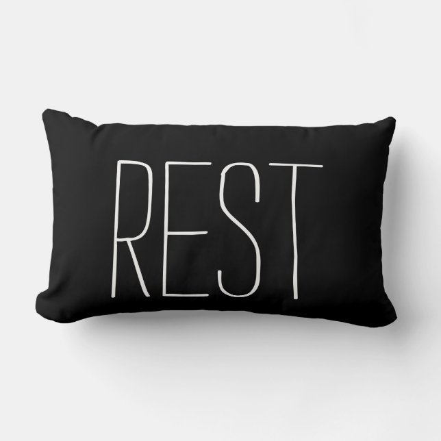 Coussin Rectangle Un mot : Repose (Recto)