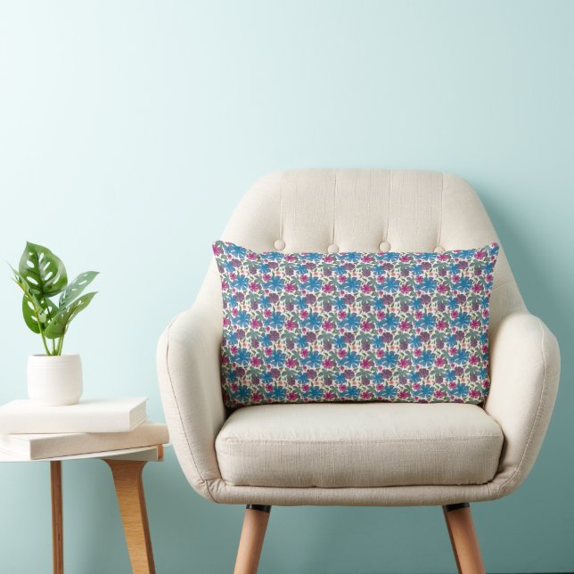 Coussin Rectangle Un motif sans couture de peinture à l'eau vibrant  (Chaise)
