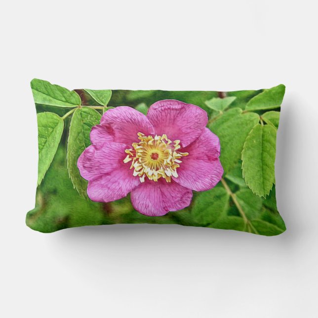 Coussin Rectangle Un Rose sauvage (Recto)