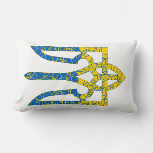 Coussin Rectangle Un trident ukrainien texturé drapeau d'Ukraine cou