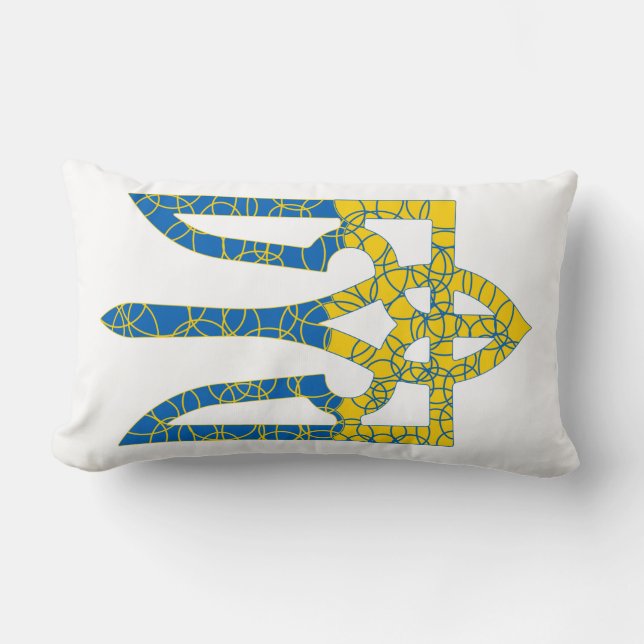 Coussin Rectangle Un trident ukrainien texturé drapeau d'Ukraine cou (Recto)