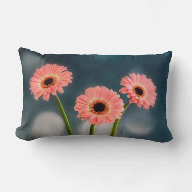 Coussin Rectangle Un trio de Gerberas roses Lumbar Cushion (Recto)