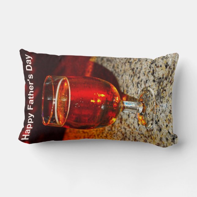 Coussin Rectangle Un verre de bière pour la fête des pères (Verso)