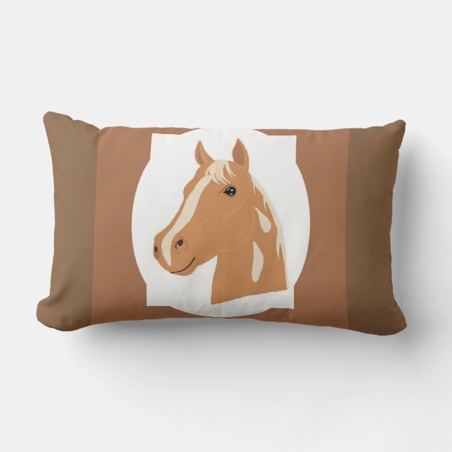 Coussin Rectangle Un vol rouge à cheval heureux réversible (Recto)