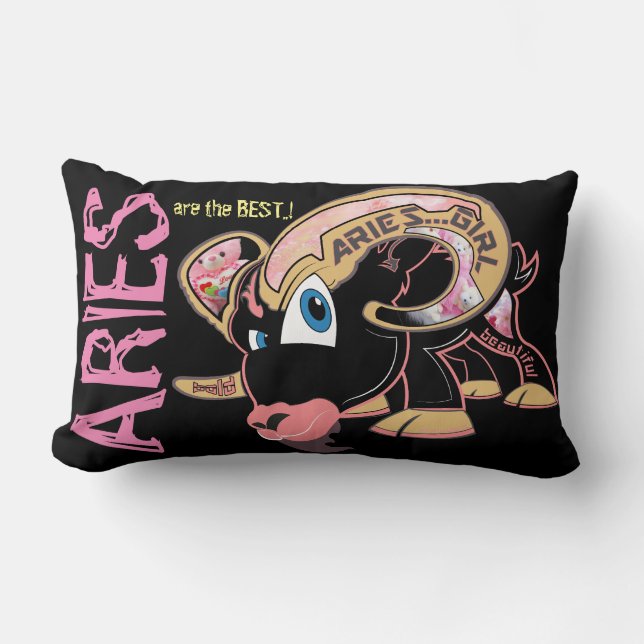 Coussin Rectangle une conception de FILLE de #ARIES par la TERRE (Recto)