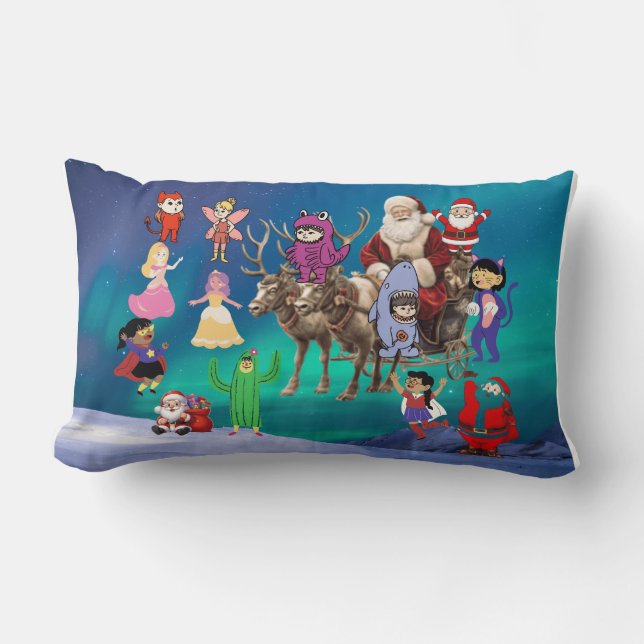 Coussin Rectangle Une magnifique scène de plage festive avec le Père (Recto)
