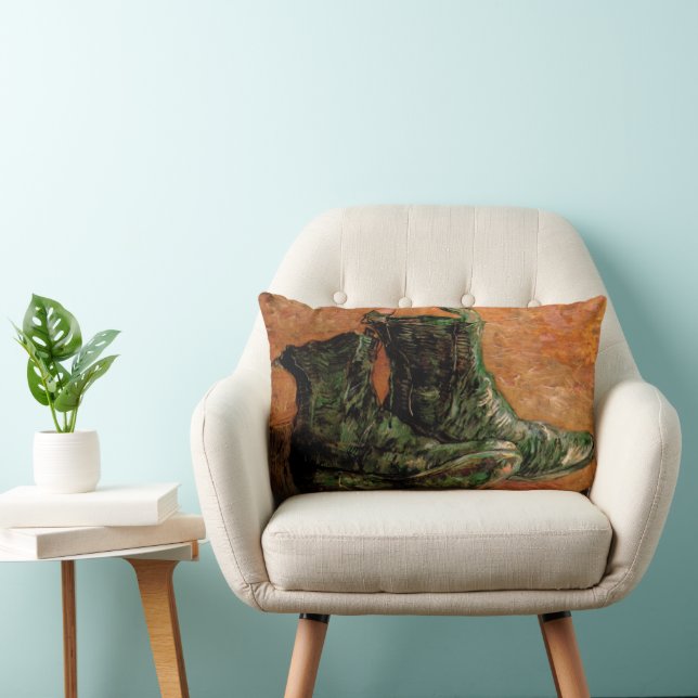 Coussin Rectangle Une paire de chaussures par Vincent van Gogh (Chaise)