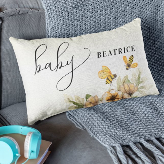 Coussin Rectangle Une petite Baby Shower abeille à miel (Créateur téléchargé)