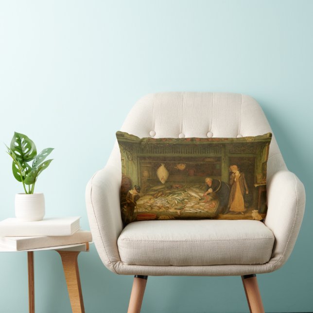 Coussin Rectangle Une poissonnerie par Frederick Walker (Chaise)
