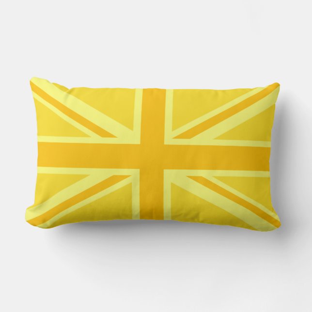 Coussin Rectangle Union Jack jaune vif (Recto)